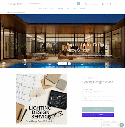 Lighting Design Online homepage screenshot